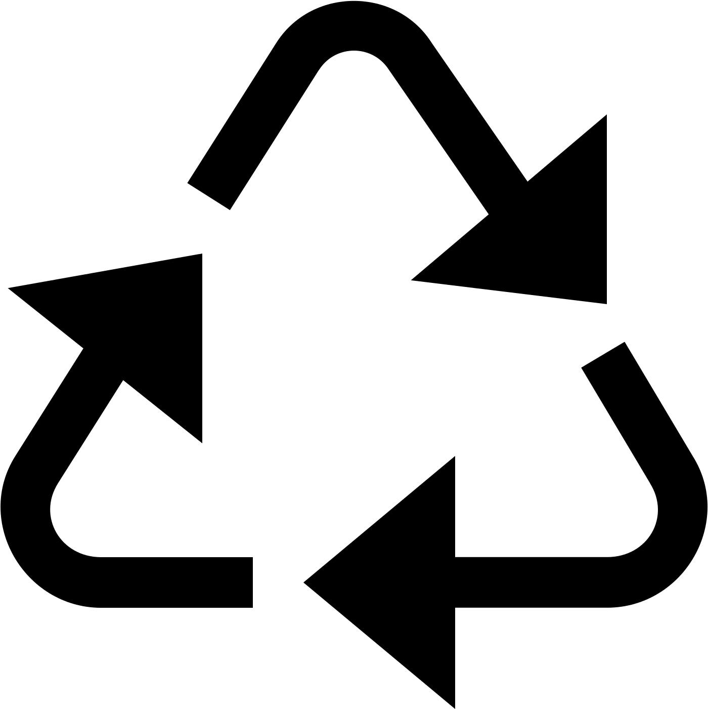 Recycling Symbol Blackon Transparent