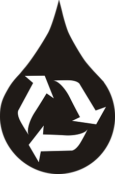 Recycling Symbolon Black Drop Background