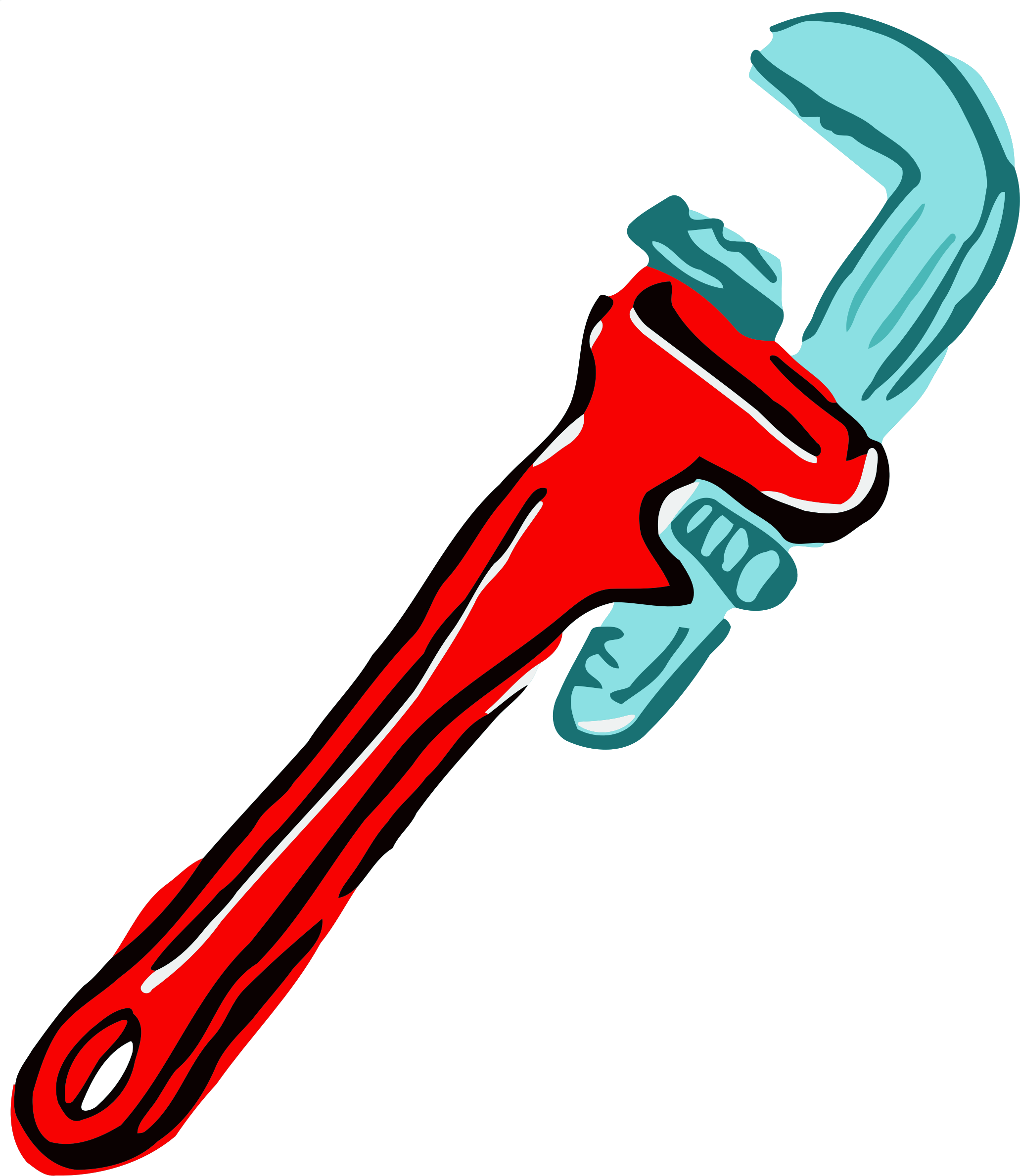 Red Adjustable Wrench Illustration