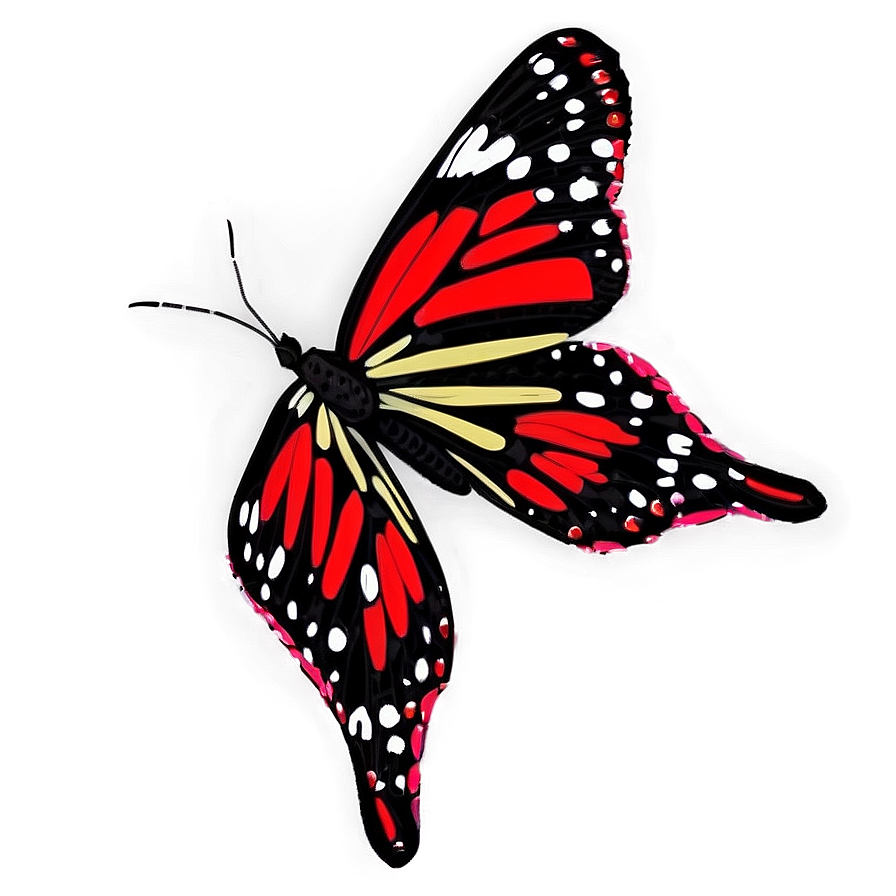 Red And Black Butterfly Png 06122024