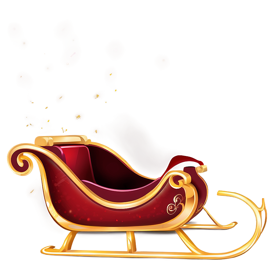 Red And Gold Christmas Sleigh Png 06292024