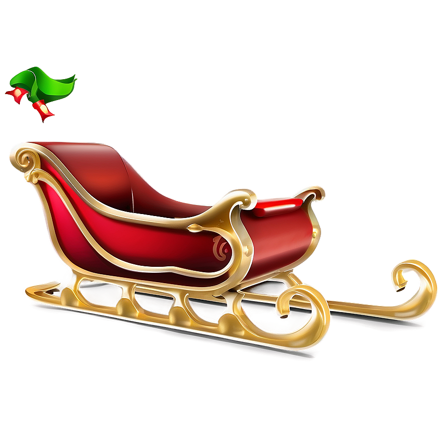 Red And Gold Christmas Sleigh Png Cci81