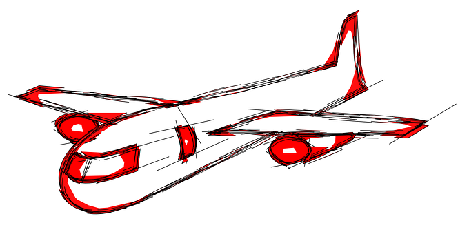 Red_and_ White_ Sketch_of_ Airplane