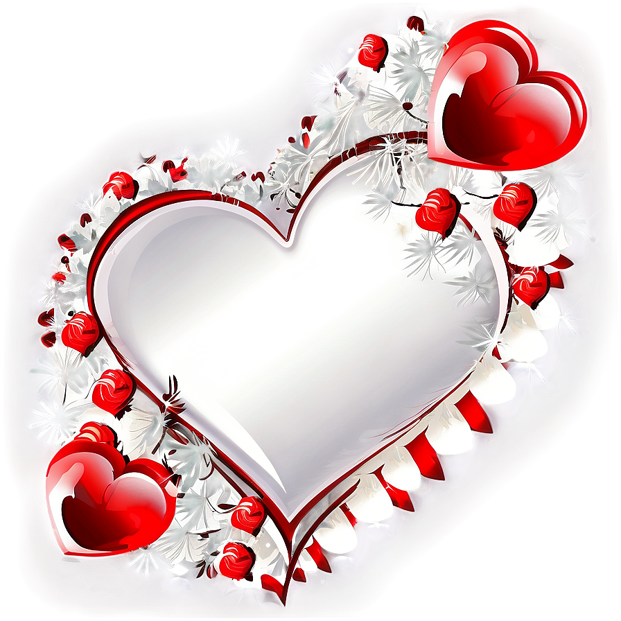 Red And White Valentine Heart Png Aqt96