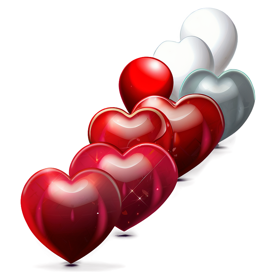 Red And White Valentine Heart Png Fkc