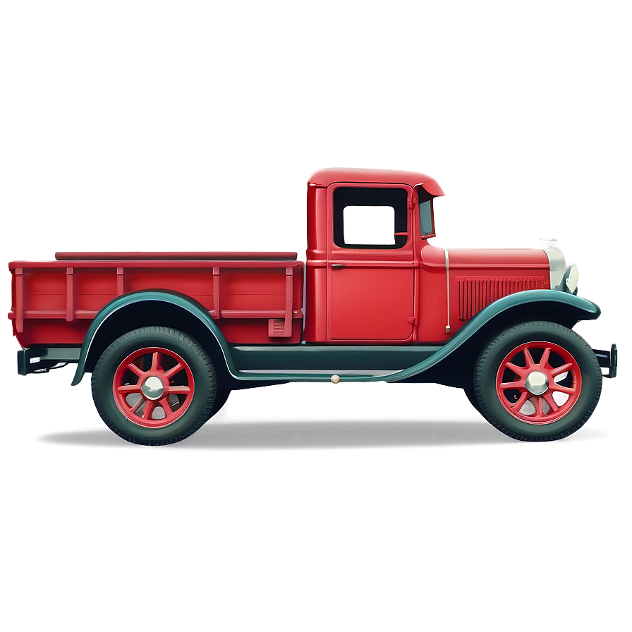 Red Antique Truck Png 16