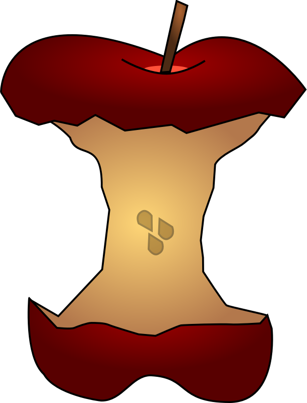 Red Apple Core Cartoon