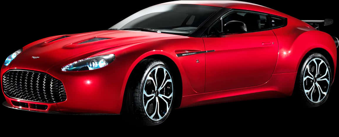 Red Aston Martin Sports Car