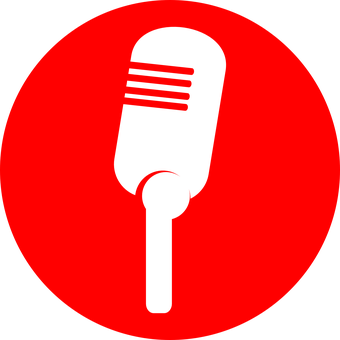 Red Background Microphone Icon