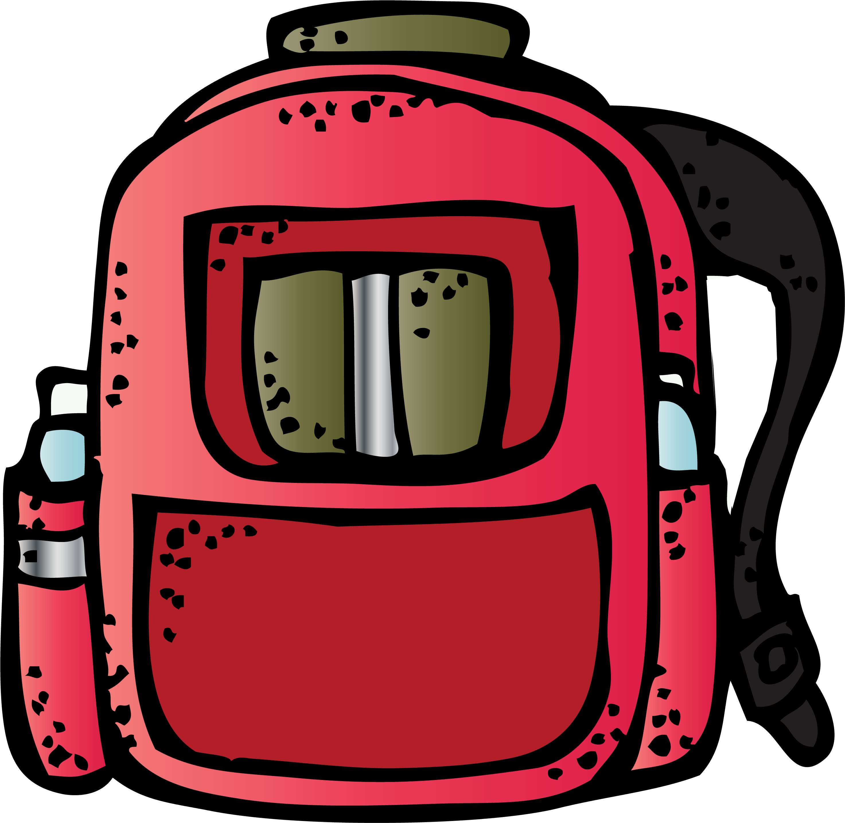 Red Backpack Cartoon Illustration