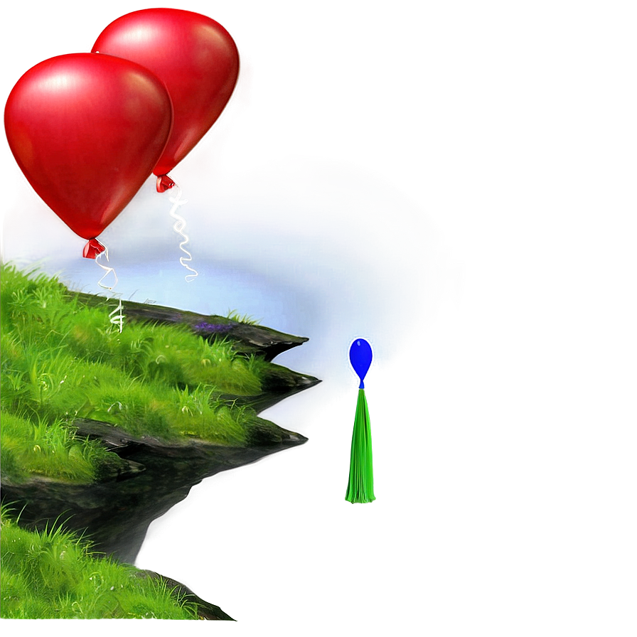 Red Balloons In Nature Png Deo79