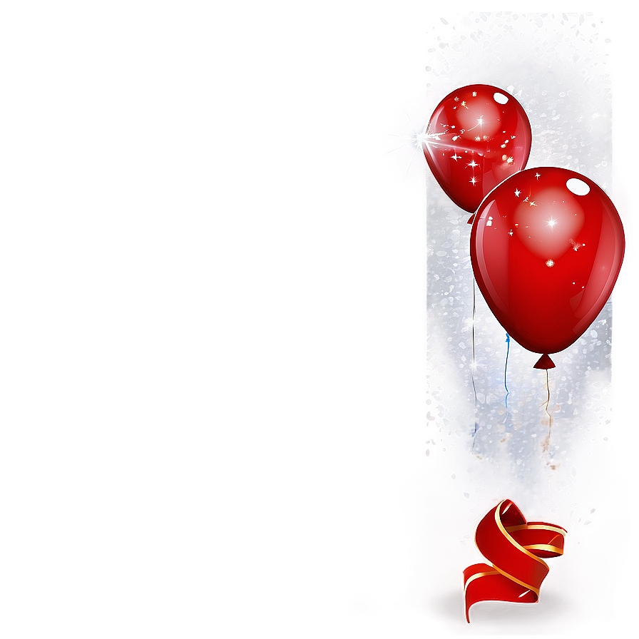 Red Balloons With Glitter Png Oqx