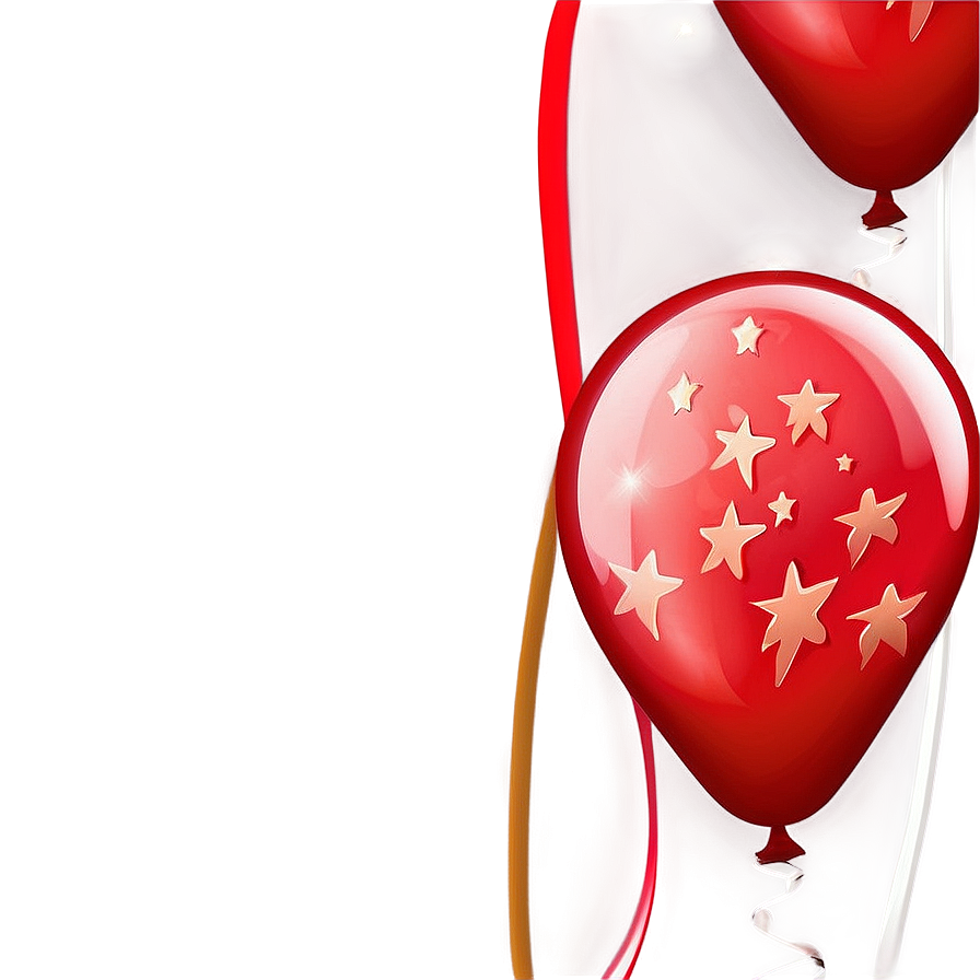 Red Balloons With Stars Png Jfw40