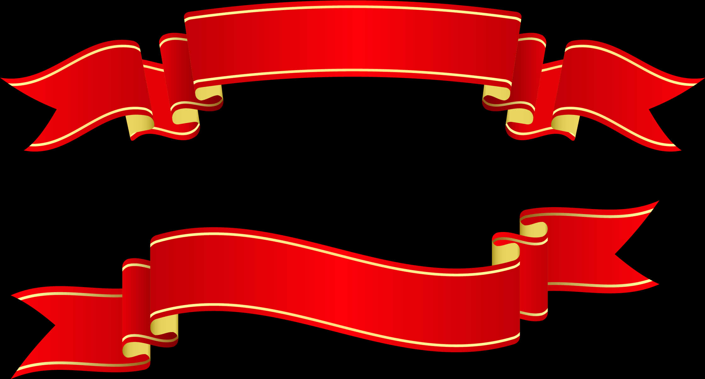 Red Banner Ribbons Vector