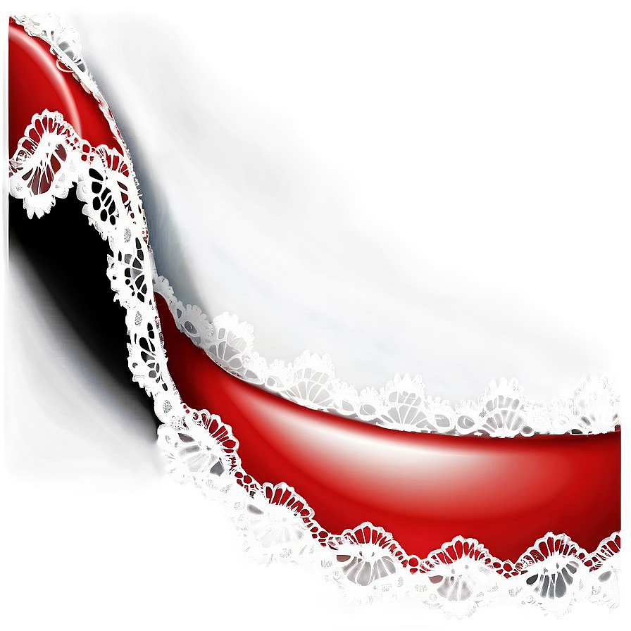 Red Banner With Lace Edge Png Gsp44