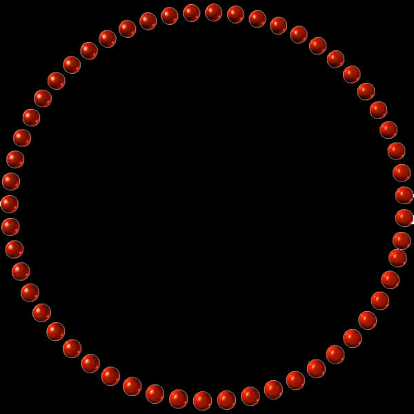 Red Beaded Circular Frame