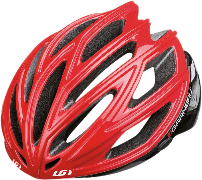 Red Bicycle Helmet Isolated