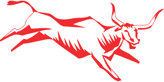 Red Black Charging Bull Graphic