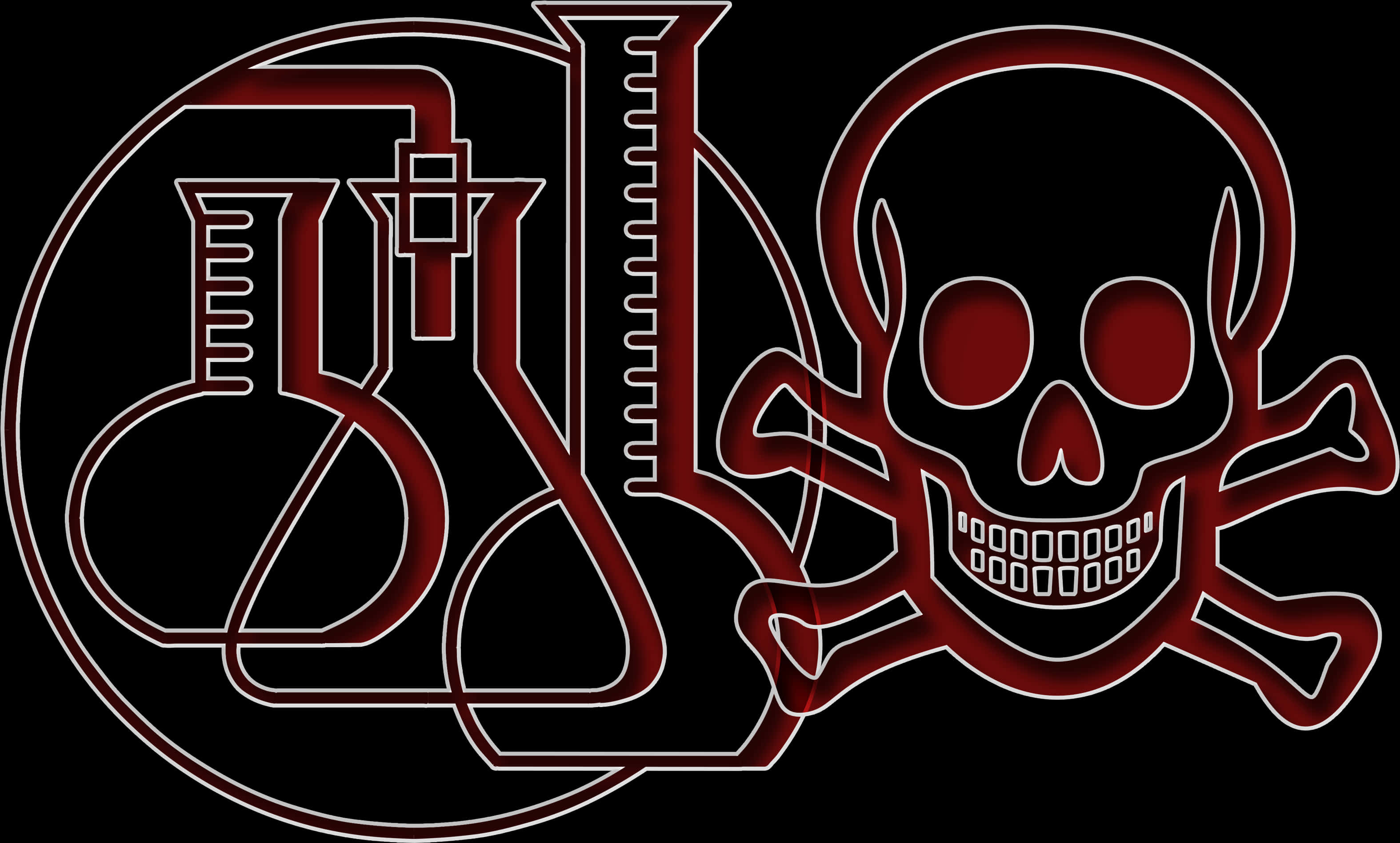 Red Black Chemistry Skulland Crossbones