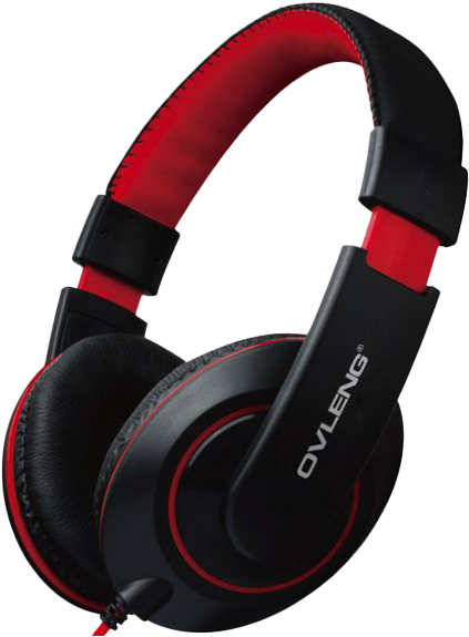 Red Black Over Ear Headphones