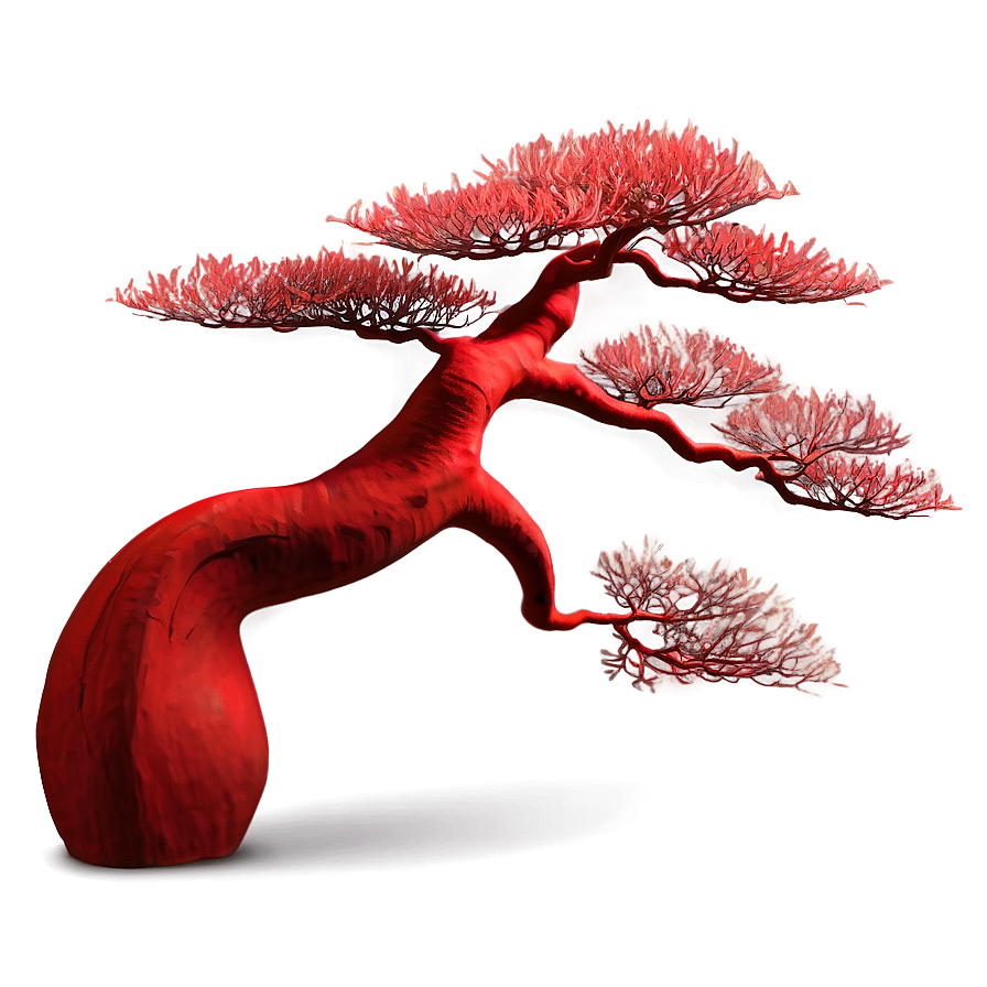 Red Bonsai Tree Drawing Png Mlb78