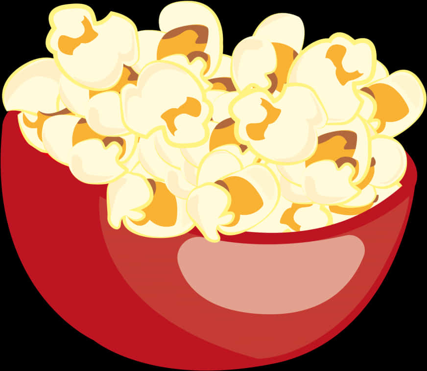 Red Bowl Fullof Popcorn Clipart