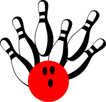 Red Bowling Ball Graphic