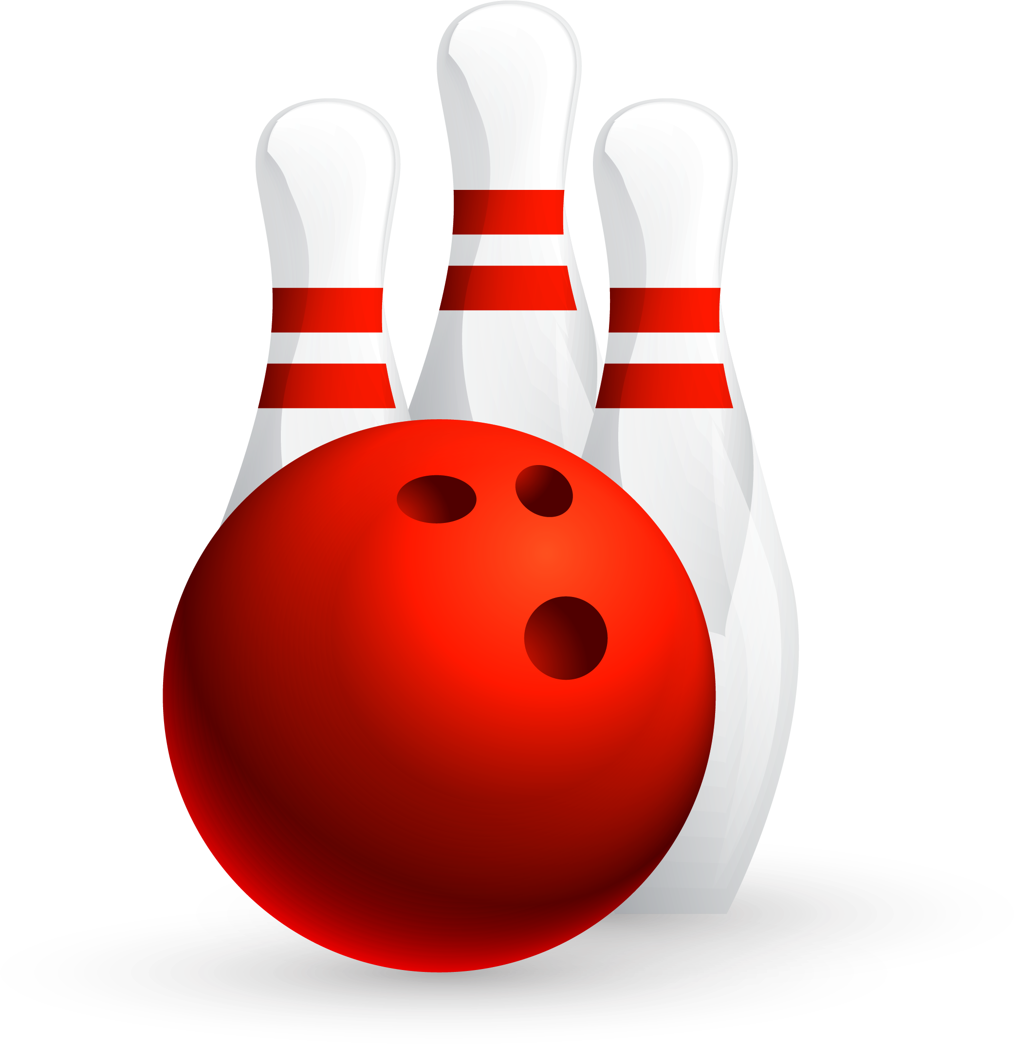 Red Bowling Balland Pins