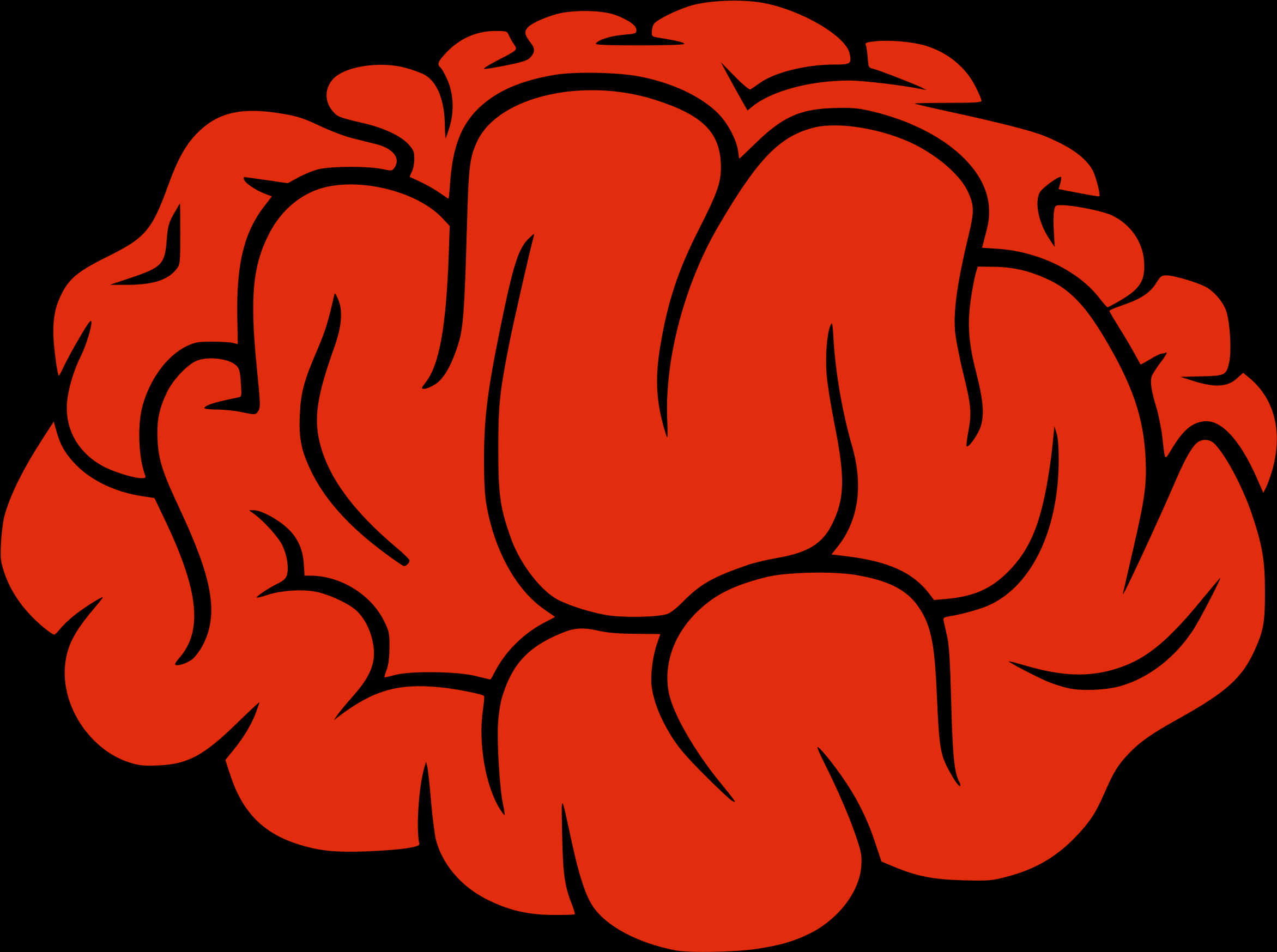 Red Brain Vector Illustration