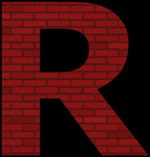 Red Brick Wall R Letter Symbol