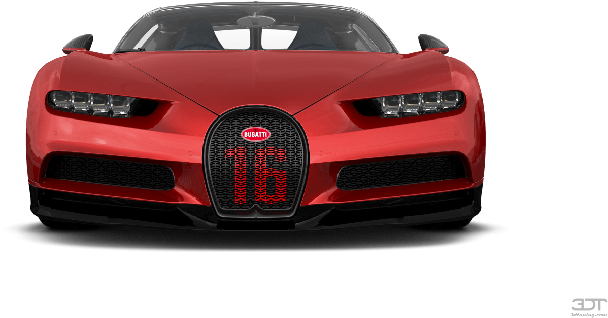 Red Bugatti Chiron Front View