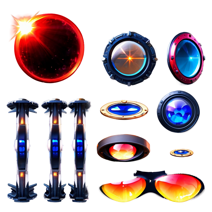 Red Burst Lens Flare Png Qwm