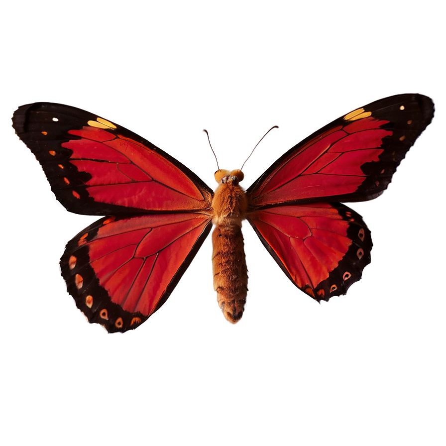 Red Butterfly Close-up Png 7