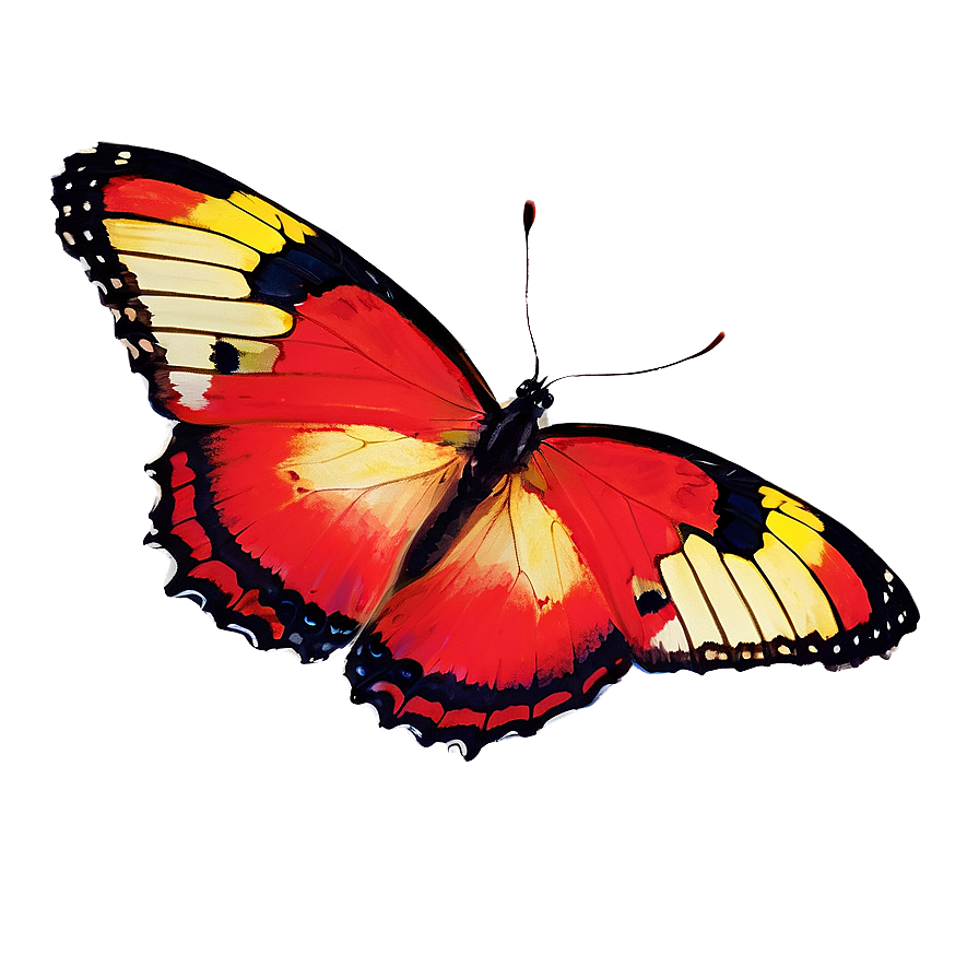 Red Butterfly In Flight Png 61