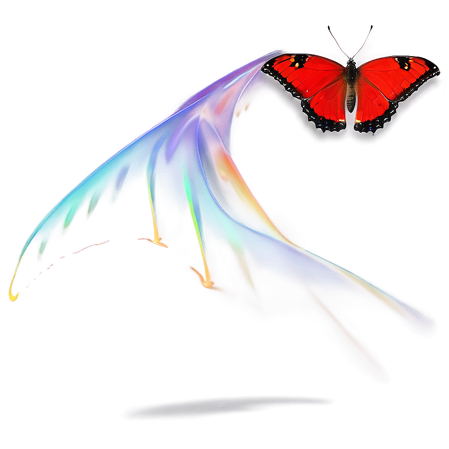 Red Butterfly In Flight Png Rli