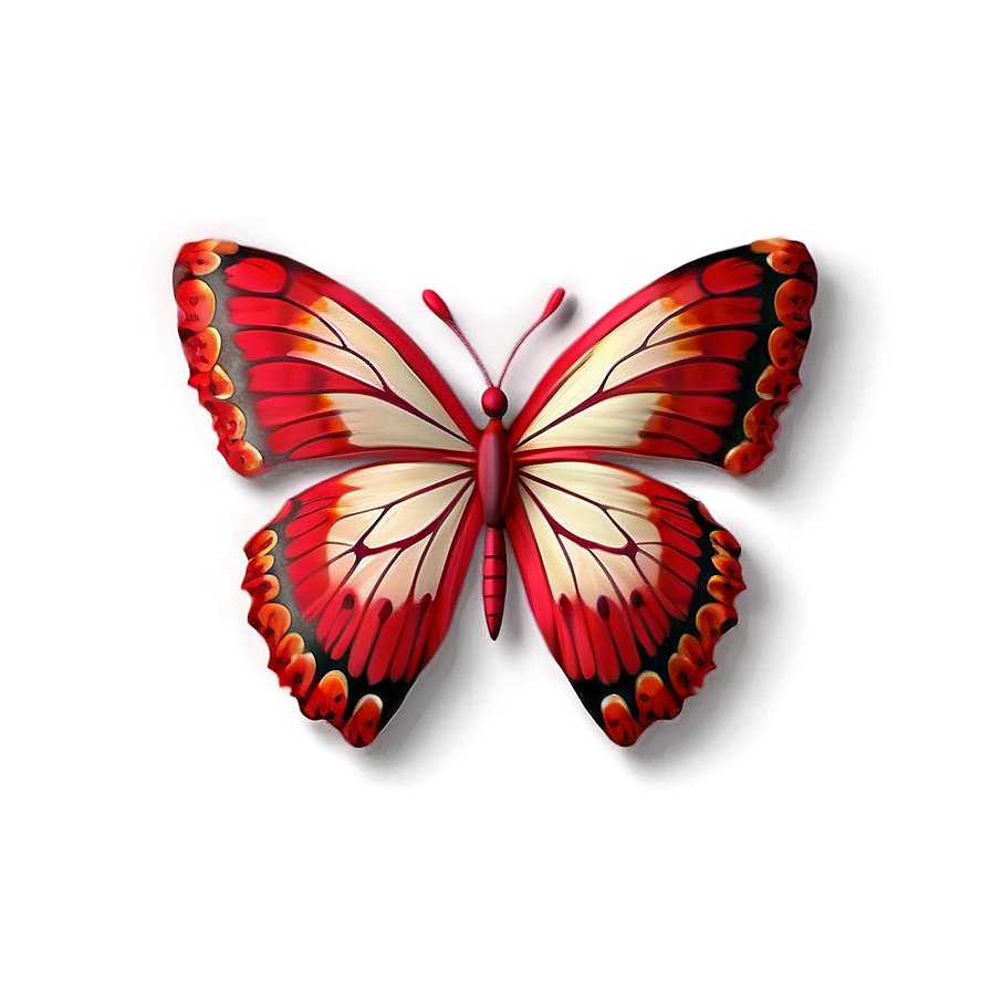 Red Butterfly Pattern Png Rab54