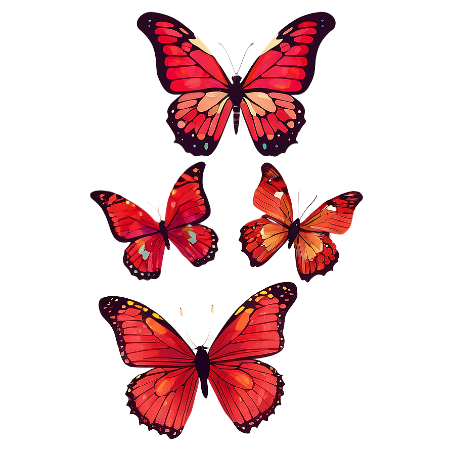 Red Butterfly Sticker Png Daj65