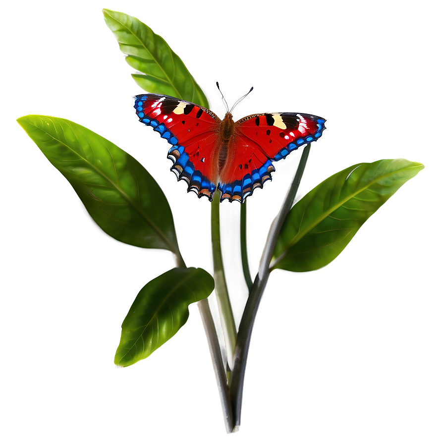 Red Butterfly Top View Png 1