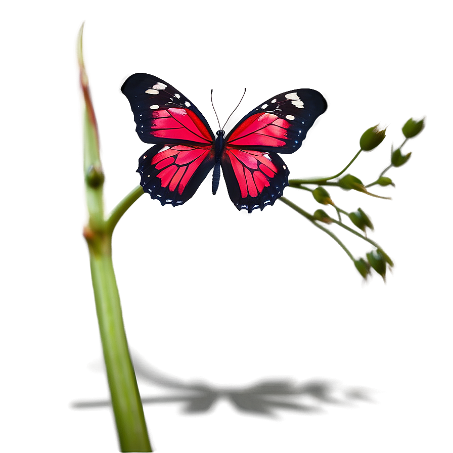 Red Butterfly With Antennae Png 5