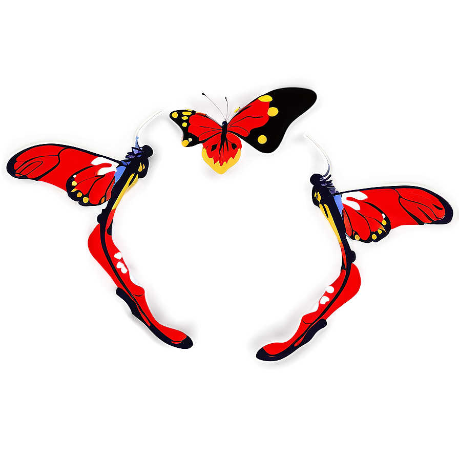 Red Butterfly With Antennae Png 56