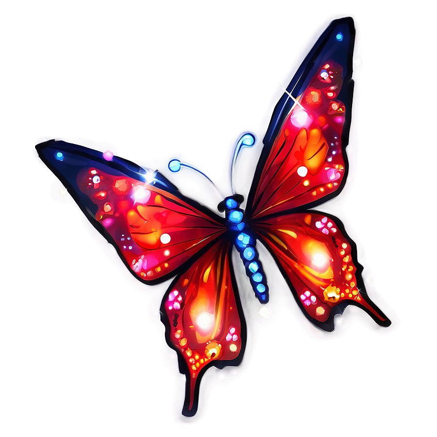 Red Butterfly With Sparkles Png 06122024