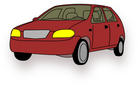 Red Car Cartoon Illustration