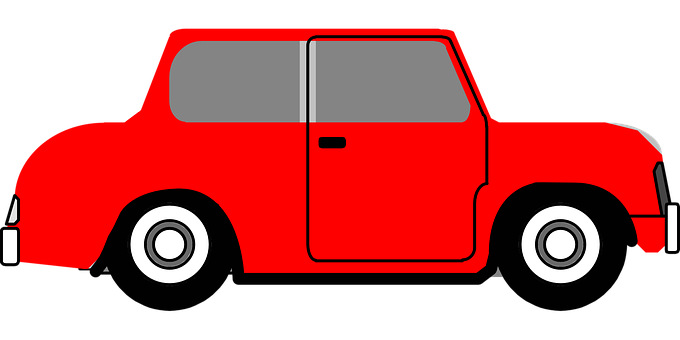 Red Car Side View Vector