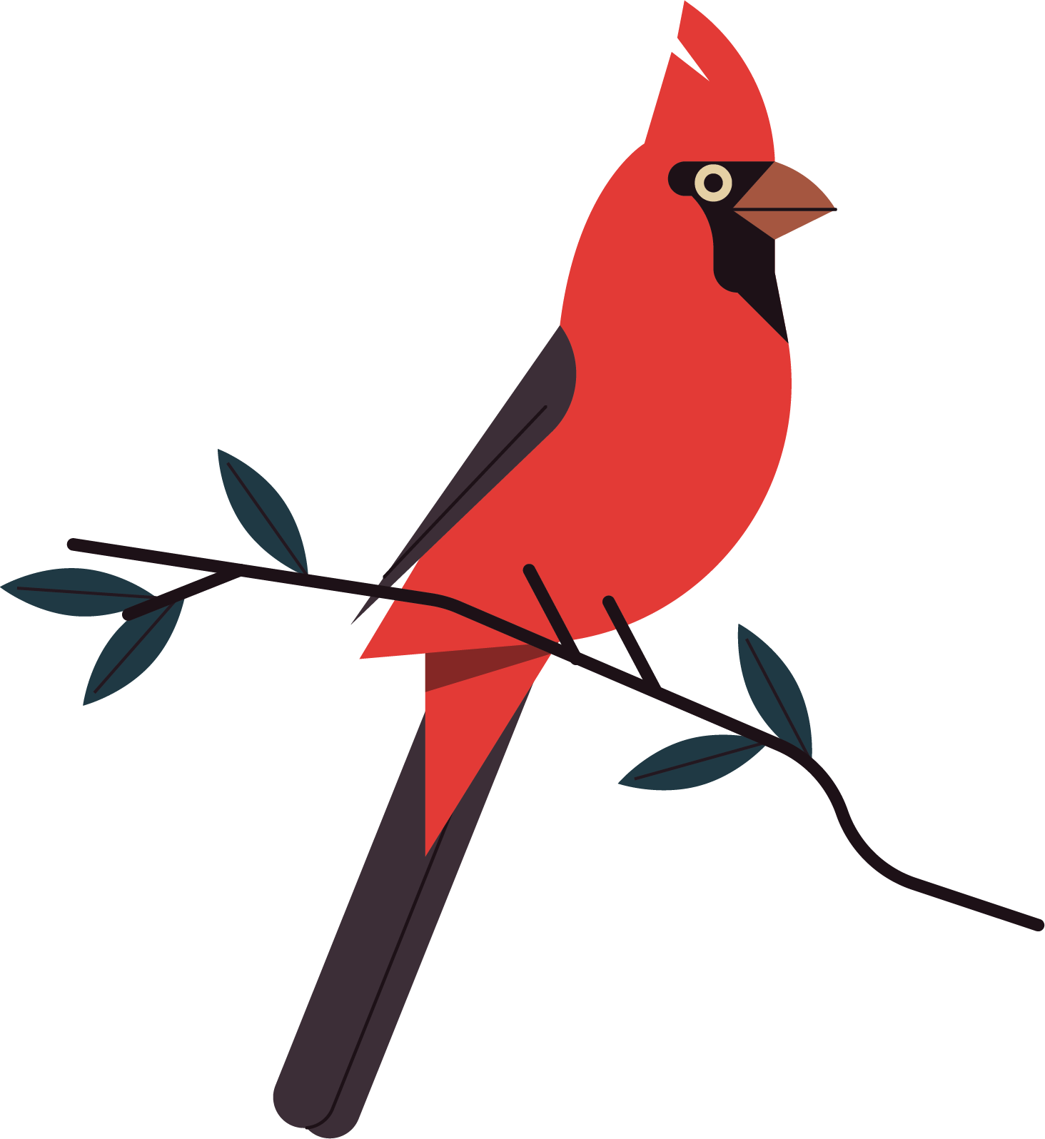 Red Cardinal Bird Illustration