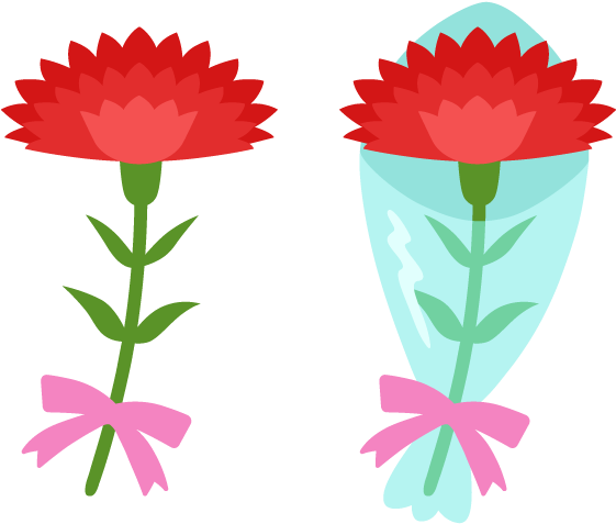 Red Carnationand Bouquet Illustration
