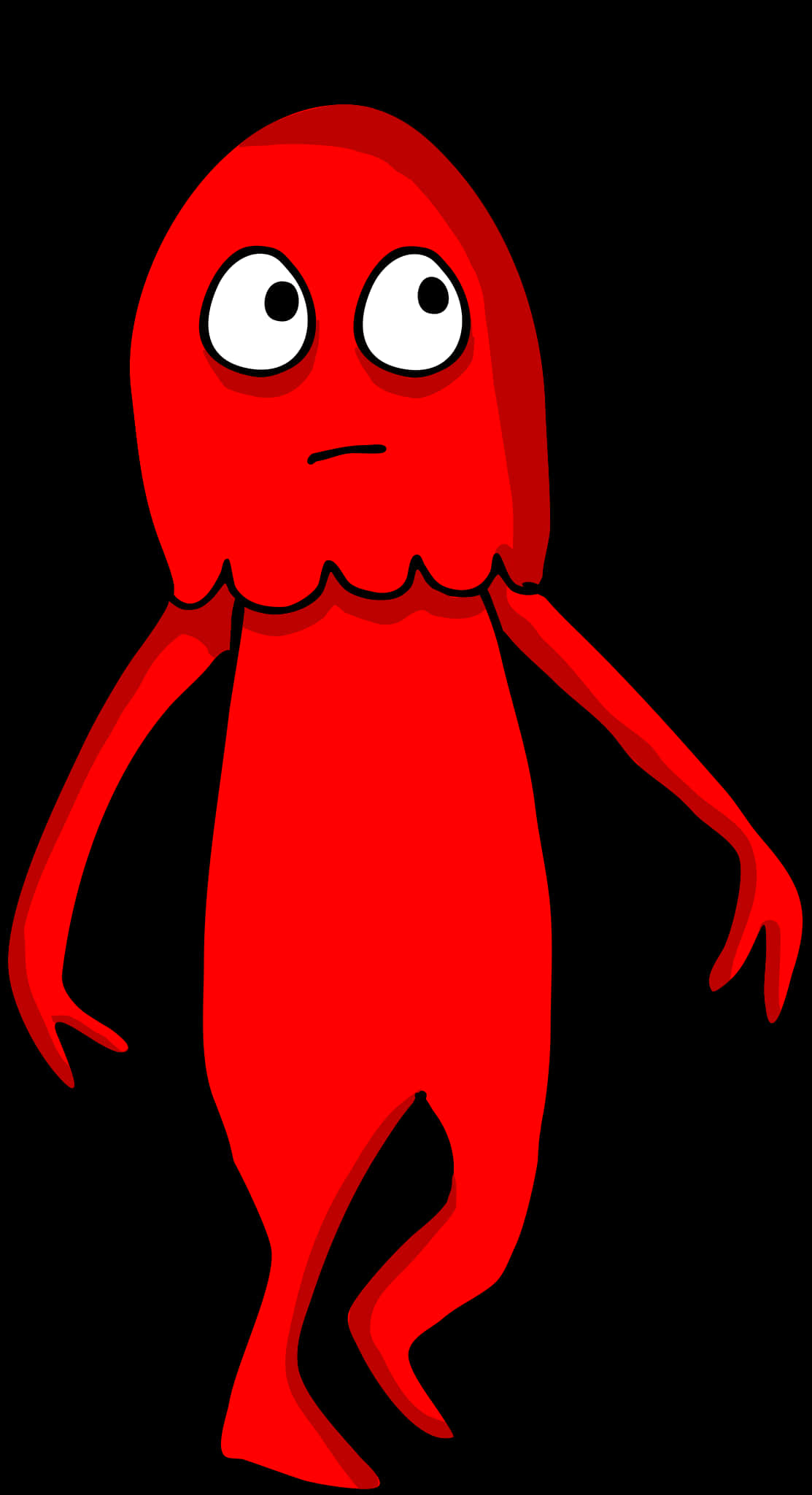 Red Cartoon Alien Character