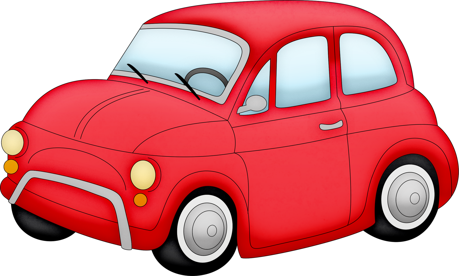 Red Cartoon Car Illustration