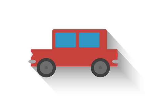 Red Cartoon Car Vector Illustration