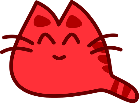 Red Cartoon Cat Smiling