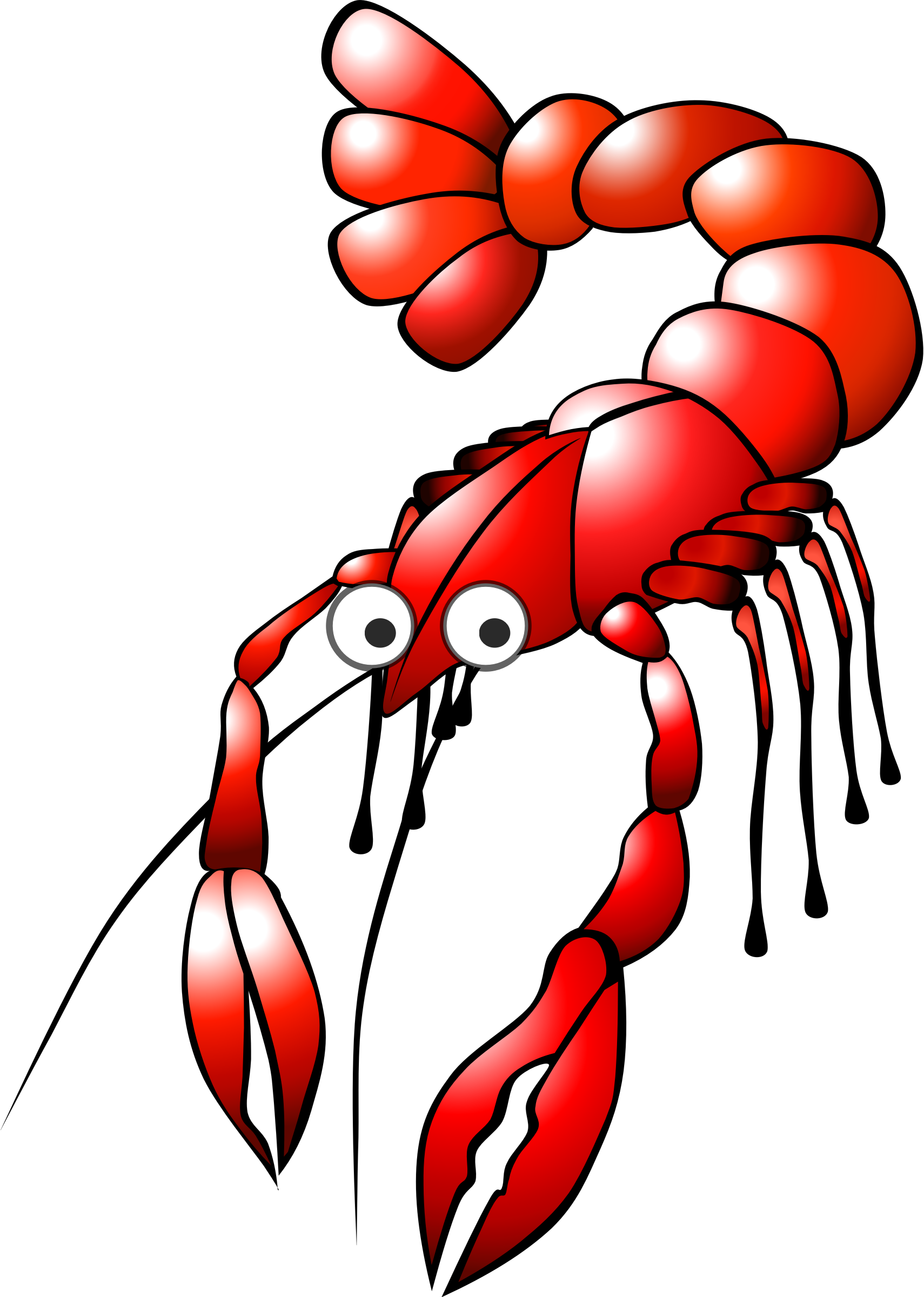 Red Cartoon Crayfish Illustration